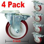4 Pack 5 Inch Caster Wheels Swivel Plate Polyurethane Wheels Heavy Duty Wheels - Image 2