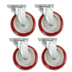 4 Pack 5 Inch Caster Wheels Swivel Plate Polyurethane Wheels Heavy Duty Wheels - Image 9