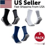 3 Pair Sport Socks Anti Slip W/ Grip Soccer Men Football Basketball Sock Premium - Image 23