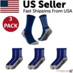 3 Pair Sport Socks Anti Slip W/ Grip Soccer Men Football Basketball Sock Premium - Image 19