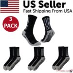 3 Pair Sport Socks Anti Slip W/ Grip Soccer Men Football Basketball Sock Premium - Image 20