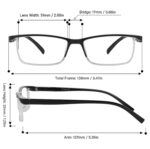 4 Pack Reading Glasses Readers Men Women Square Frame Spring Hinge Unisex Pairs - Image 14