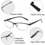 4 Pack Reading Glasses Readers Men Women Square Frame Spring Hinge Unisex Pairs - Image 13