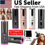 Hair Curler LCD Cordless Auto Rotating Waver Curling Iron Ceramic Wireless USA - Image 5