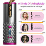 Hair Curler LCD Cordless Auto Rotating Waver Curling Iron Ceramic Wireless USA - Image 15