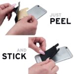 5x Silicone Credit Card Holder Cell Phone Wallet Pocket Sticker Adhesive Black - Image 2