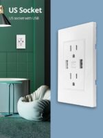Dual USB Wall Outlet Port 15A Power Socket Charger AC Receptacle Plate Panel 110 - Image 4