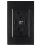 Dual USB Wall Outlet Port 15A Power Socket Charger AC Receptacle Plate Panel 110