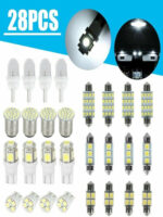 28pcs Car Interior White Combo LED Map Dome Door Trunk License Plate Light Bulbs - Image 3