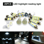 28pcs Car Interior White Combo LED Map Dome Door Trunk License Plate Light Bulbs - Image 19