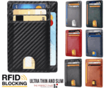 Mens Leather Slim Wallet Credit Card Holder RFID Blocking Pocket ID Money PU USA - Image 21