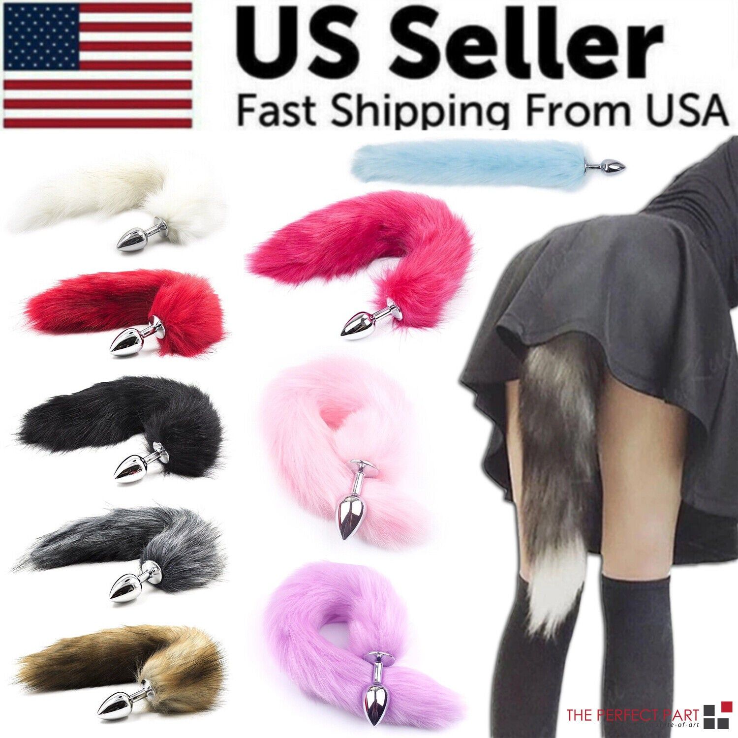 d010277rih2.jpg False Fox Tail With Metal Anal-Butt Plug Buttplug Cosplay Game Toy Games Romance - Image 1