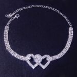Double Heart Anklet Bracelet Love Barefoot Chain Bling Crystal Ankle Bracelet US - Image 3