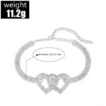 Double Heart Anklet Bracelet Love Barefoot Chain Bling Crystal Ankle Bracelet US - Image 9