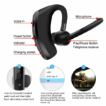 Bluetooth Earpiece Wireless Headset Noise Cancelling Headphones Driver Trucker - Image 5