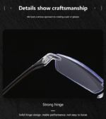 4 PK Mens Rectangular Rimless Blue Light Blocking Reading Glasses Unisex Readers - Image 21