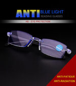 4 PK Mens Rectangular Rimless Blue Light Blocking Reading Glasses Unisex Readers - Image 11