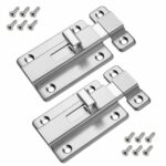 2Pcs Stainless Steel Latch Sliding Silver Doors Lock Keyless Door Bolt For Doors - Image 20