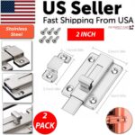 2Pcs Stainless Steel Latch Sliding Silver Doors Lock Keyless Door Bolt For Doors - Image 3