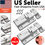 2Pcs Stainless Steel Latch Sliding Silver Doors Lock Keyless Door Bolt For Doors - Image 4