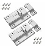 2Pcs Stainless Steel Latch Sliding Silver Doors Lock Keyless Door Bolt For Doors - Image 8