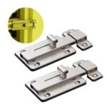 2Pcs Stainless Steel Latch Sliding Silver Doors Lock Keyless Door Bolt For Doors - Image 9