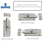 2Pcs Stainless Steel Latch Sliding Silver Doors Lock Keyless Door Bolt For Doors - Image 10