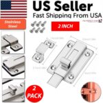 2Pcs Stainless Steel Latch Sliding Silver Doors Lock Keyless Door Bolt For Doors - Image 13