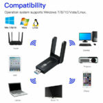 1200Mbps Long Range AC1200 Dual Band 5GHz Wireless USB 3.0 WiFi Adapter Antennas - Image 2