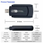 1200Mbps Long Range AC1200 Dual Band 5GHz Wireless USB 3.0 WiFi Adapter Antennas - Image 4