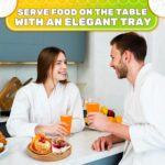 Rattan Tray 8.7 Inch Round Woven Serving Basket with Handles Decorative Tray for Coffee Table Bread Fruit Vegetables Restaurant Home Use - Image 2