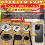 4Pcs Portable Gas Stove Burner Replacement Surface Burner Head Replacement Stove Range Gas Stove Burners Caps Black Stove Top Burner Replacement Range Burners Tops Burner Covers for Gas Stove - Image 2