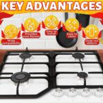 4Pcs Portable Gas Stove Burner Replacement Surface Burner Head Replacement Stove Range Gas Stove Burners Caps Black Stove Top Burner Replacement Range Burners Tops Burner Covers for Gas Stove - Image 5