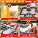 4Pcs Portable Gas Stove Burner Replacement Surface Burner Head Replacement Stove Range Gas Stove Burners Caps Black Stove Top Burner Replacement Range Burners Tops Burner Covers for Gas Stove - Image 6