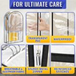 4 Pcs Clear Garment Bags for Hanging Clothes Dust Proof Suit Bags for Closet Storage 40 x24 x10 inch with Zipper Sides Designed for Travel & Organization Protects Clothes & Keeps Them Ready to Wear - Image 3