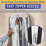 4 Pcs Clear Garment Bags for Hanging Clothes Dust Proof Suit Bags for Closet Storage 40 x24 x10 inch with Zipper Sides Designed for Travel & Organization Protects Clothes & Keeps Them Ready to Wear - Image 7