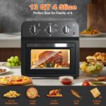 Family Size Air Fryer Toaster Oven Combo,13QT,360° Hot Air Circulation for Healthy Oil-Free Cooking, Multifunctional Convection Contertop Oven, Adjustable Time & Temp Control - Image 4
