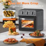 Family Size Air Fryer Toaster Oven Combo,13QT,360° Hot Air Circulation for Healthy Oil-Free Cooking, Multifunctional Convection Contertop Oven, Adjustable Time & Temp Control - Image 5