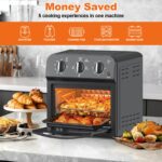 Family Size Air Fryer Toaster Oven Combo,13QT,360° Hot Air Circulation for Healthy Oil-Free Cooking, Multifunctional Convection Contertop Oven, Adjustable Time & Temp Control - Image 6