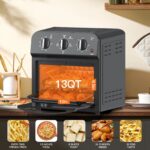 Family Size Air Fryer Toaster Oven Combo,13QT,360° Hot Air Circulation for Healthy Oil-Free Cooking, Multifunctional Convection Contertop Oven, Adjustable Time & Temp Control - Image 9
