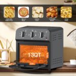 Family Size Air Fryer Toaster Oven Combo,13QT,360° Hot Air Circulation for Healthy Oil-Free Cooking, Multifunctional Convection Contertop Oven, Adjustable Time & Temp Control - Image 10