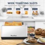 4-Slice Toaster, Extra Wide Long Slot Toaster, 6 Browning Settings, Bagel/Defrost/Reheat Functions, Removable Crumb Tray, Stainless Steel Housing, Silver - Image 2
