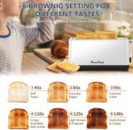4-Slice Toaster, Extra Wide Long Slot Toaster, 6 Browning Settings, Bagel/Defrost/Reheat Functions, Removable Crumb Tray, Stainless Steel Housing, Silver - Image 5