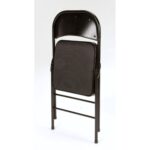 Deluxe Fabric Padded Folding Chair, Black - Image 2