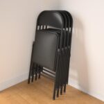 Deluxe Fabric Padded Folding Chair, Black - Image 3