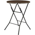 31" Round High-Top Folding Table, Walnut - Image 2