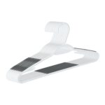 (2 pack) Non-Slip Clothes Hangers, 10 Pack, White, Durable Plastic, TPE Strips - Image 2