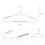 (2 pack) Non-Slip Clothes Hangers, 10 Pack, White, Durable Plastic, TPE Strips - Image 3