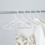 (2 pack) Non-Slip Clothes Hangers, 10 Pack, White, Durable Plastic, TPE Strips - Image 4