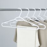 (2 pack) Non-Slip Clothes Hangers, 10 Pack, White, Durable Plastic, TPE Strips - Image 5